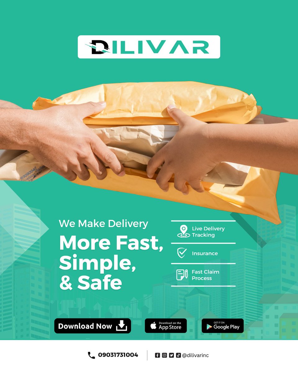 We make delivery more fast, simple, & safe! Sign up with Dilivar for top-notch delivery service. 📦 

#dilivar 
#fastdelivery 
#safedelivery 
#simpleservice
#deliveryservice #ontimedelivery #packagedelivery
#dilivarapp