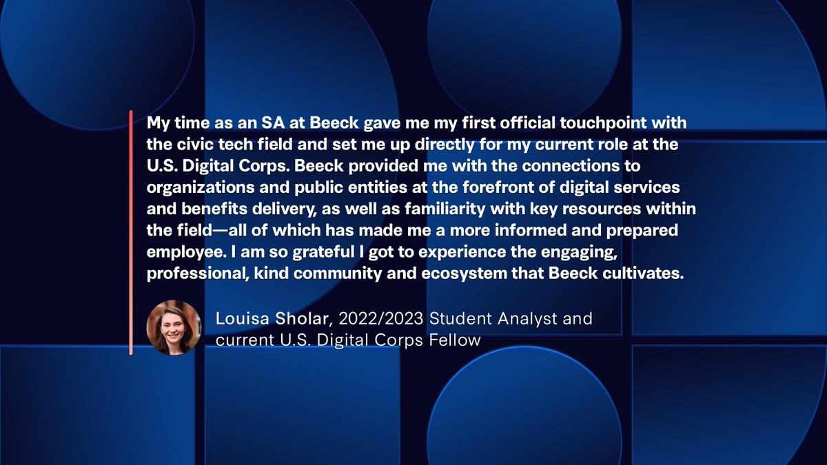 In 2023, our Student Analyst program brought on 27 students from six @Georgetown schools. Contributing to 9 Beeck Center teams' projects & initiatives, our SAs are trained to be tomorrow's social impact leaders. Read more in our 2023 Impact Report: beeckcenter.georgetown.edu/report/2023-im…