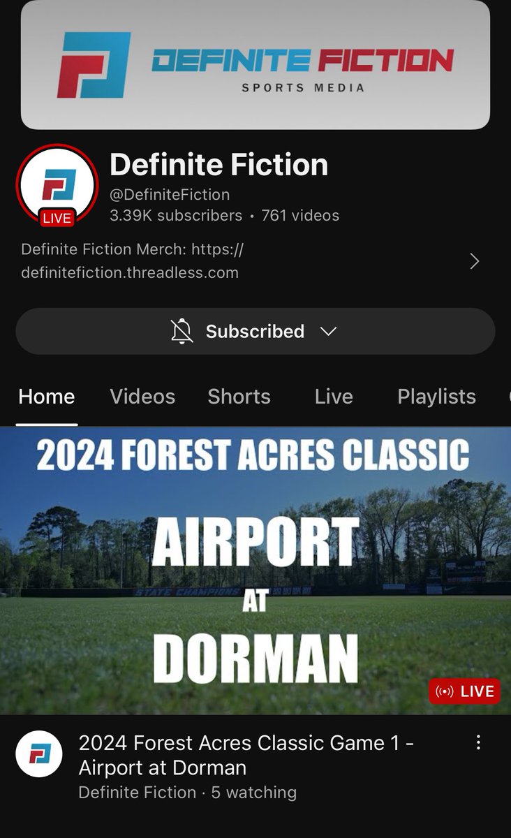 WE ARE STREAMING ALL GAMES FOR FREE🎥 WATCH and SUBSCRIBE to Definite Fiction for ALL 2024 Forest Acres Classic Baseball games! youtube.com/@DefiniteFicti…