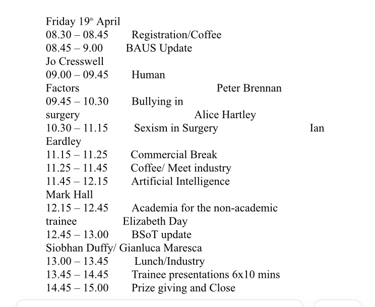 An excellent programme for this year’s SUS meeting organised by @LynneKerrUrol hosted by @NHSaaa Urology. Get registered ASAP and your abstracts in! @BAUSurology @WoSUroReg1