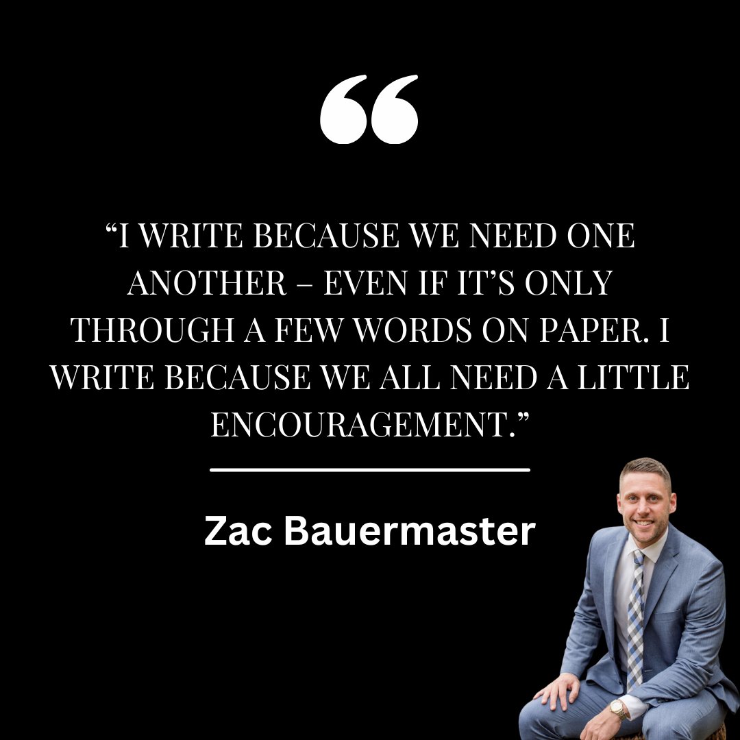 'I write because we need one another – even if it’s only through a few words on paper. I write because we all need a little encouragement.' ~@ZBauermaster From 'This is Why We Write' More here: laurenmkaufman.com/2023/11/17/thi…