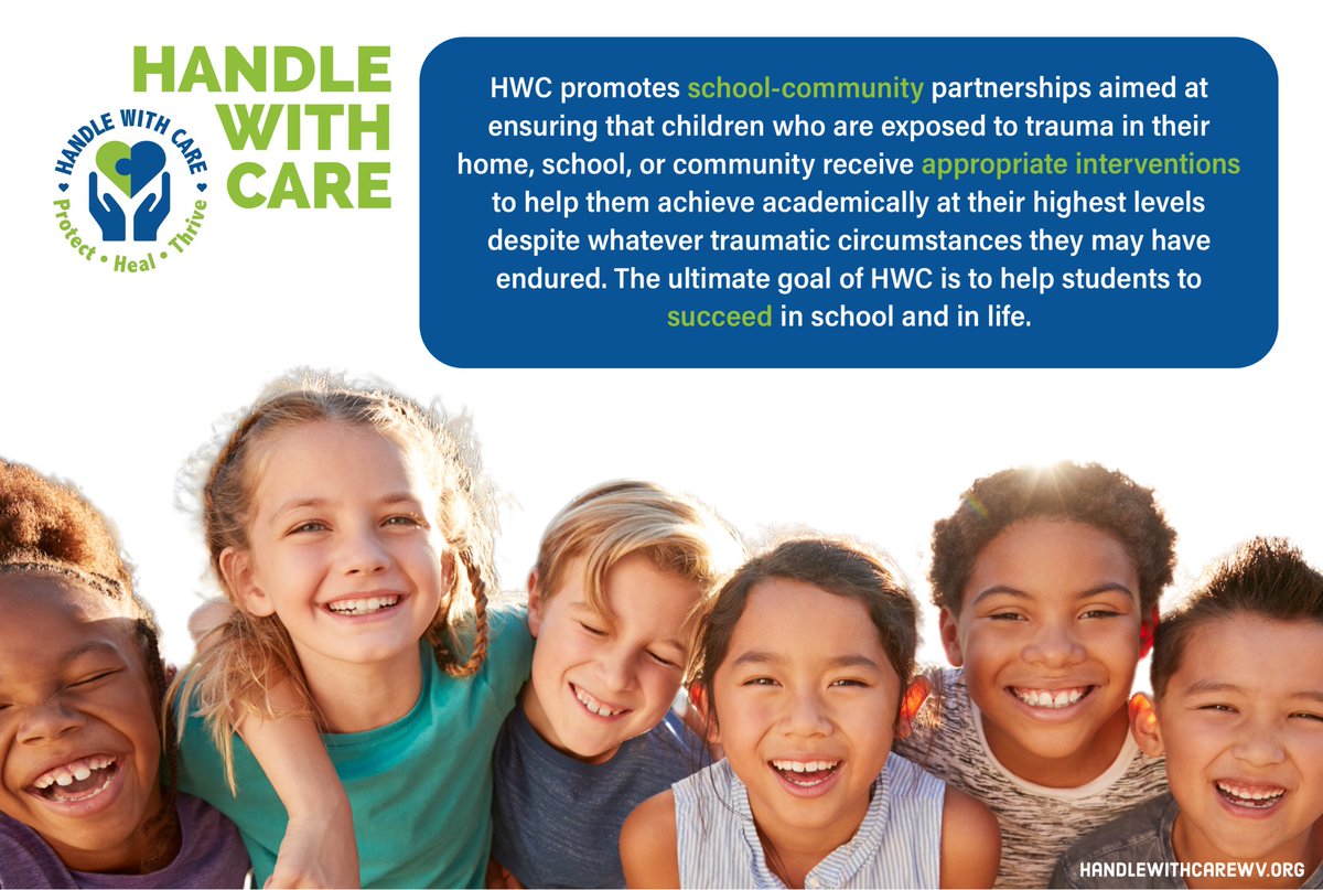 Model #HandleWithCare programs promote safe and supportive homes, schools, &amp; communities that protect children, and help traumatized children heal and thrive. 🌟

🔗 handlewithcarewv.org