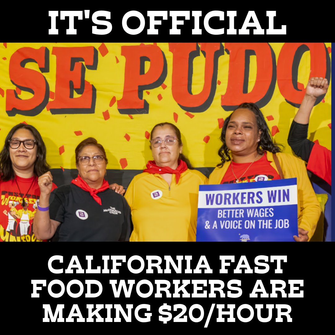 🎉 Big win for CA fast food workers! We've secured $20/hr & held our 1st Fast Food Council meeting to demand fair treatment. This victory is for all who fought tirelessly against corporate greed. Let's ensure every worker knows their rights & keep pushing for justice!