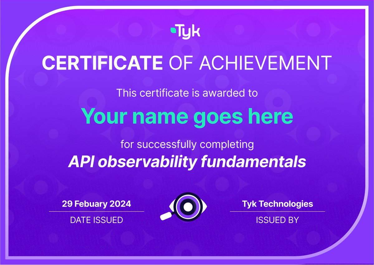 Check out the certificate you could achieve by taking the API observability fundamentals on-demand course!🔥 Take the course for free today and be among the first globally to earn this credential.🚀 🔗 hubs.la/Q02r2Fh-0 #APIObservability #PlatformTeams #TechTalk