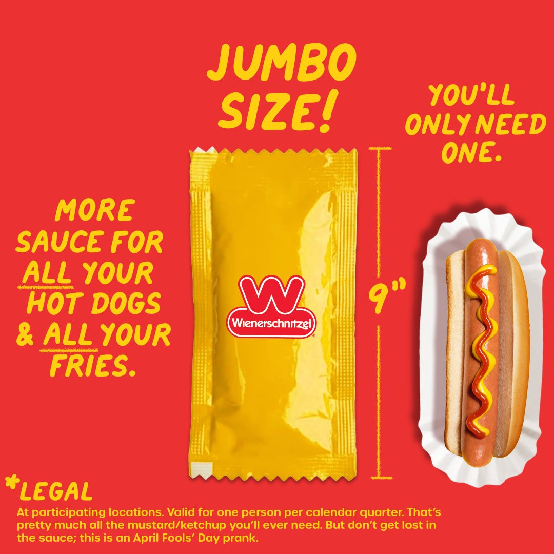 Get more sauce with our Jumbo-sized condiments.