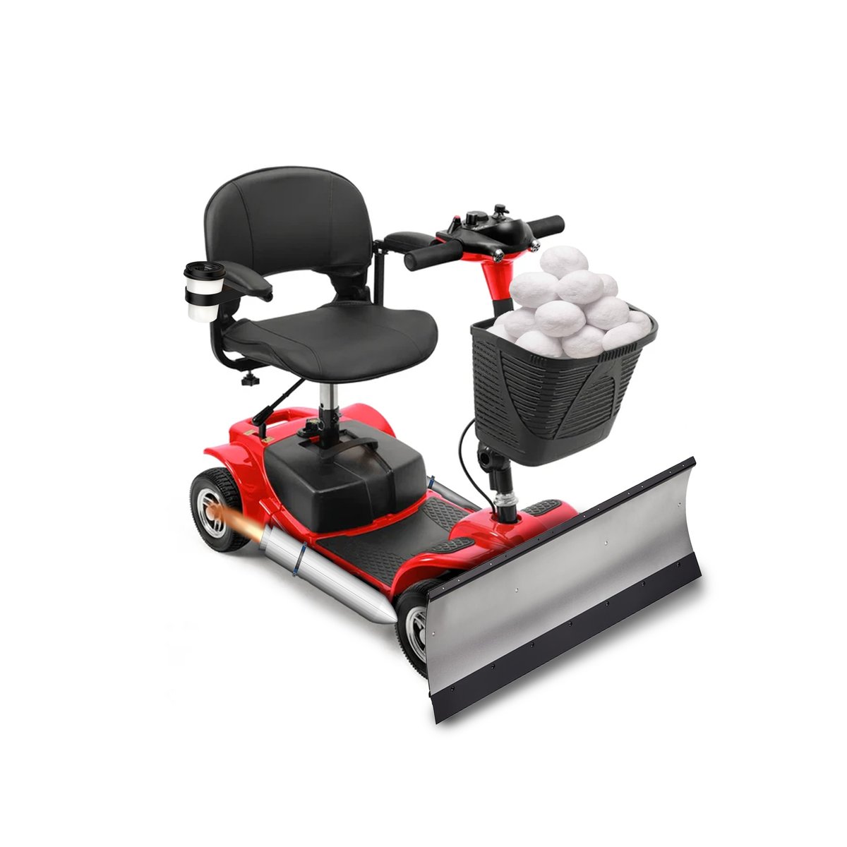 Introducing the SnowScooter 3000! 🌨️ 🛵 

We're taking snow removal to the next level! Equipped with built-in rocket boosters, heated steering, cup holder and a stainless steel straight blade. Our engineers have even added a snowball launcher!

#AprilFools #SnowScooterRevolution