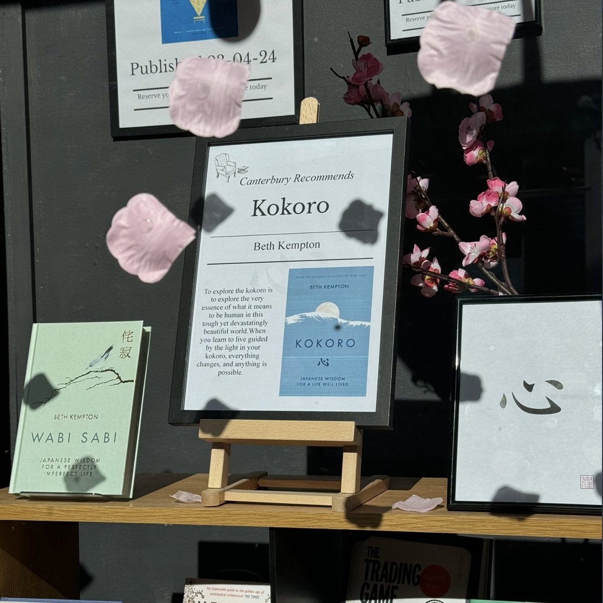 Thank you so much to @waterstones Canterbury @waterstonesrose for this gorgeous display of my books ahead of Kokoro's publication on Thursday! (Image courtesy of @Jasup13 )