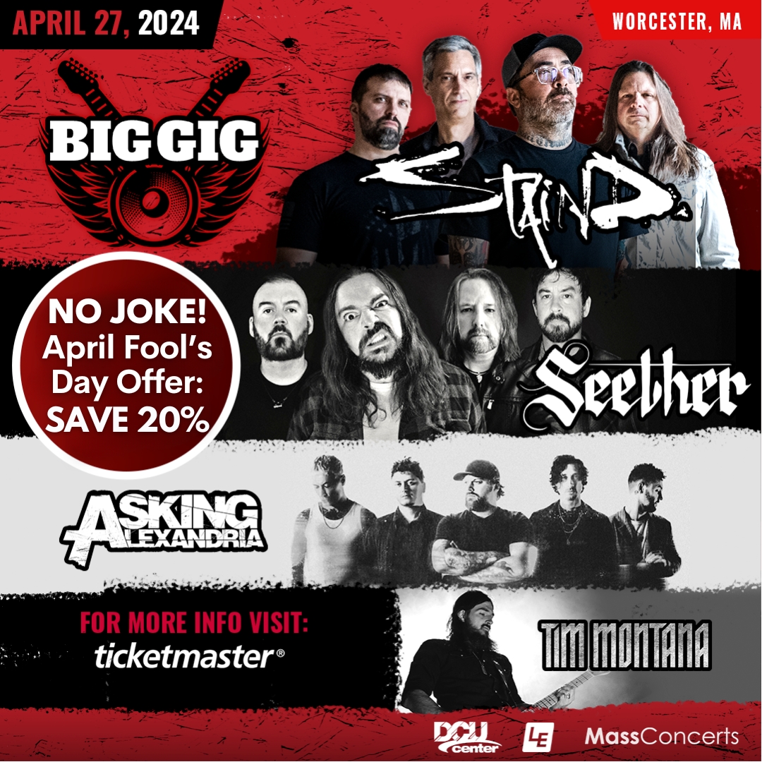 APRIL FOOL'S DAY OFFER! We’re not joking around... TODAY only, SAVE up to 20% on tickets for the 3rd Annual Big Gig on Sat. April 27 at the DCU Center. Use code 24FOOL to unlock discount at Ticketmaster: ticketmaster.com/the-big-gig-ii….