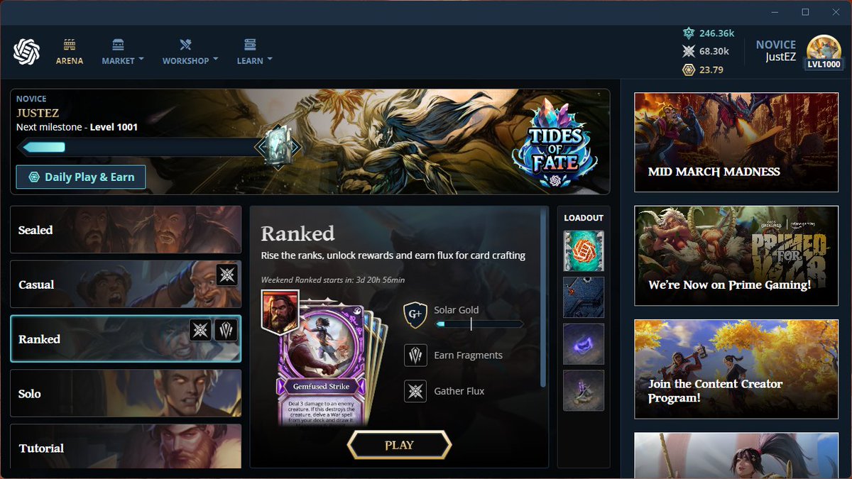 Level 1000 but still a novice 😅 
<a href="/GodsUnchained/">Gods Unchained</a>