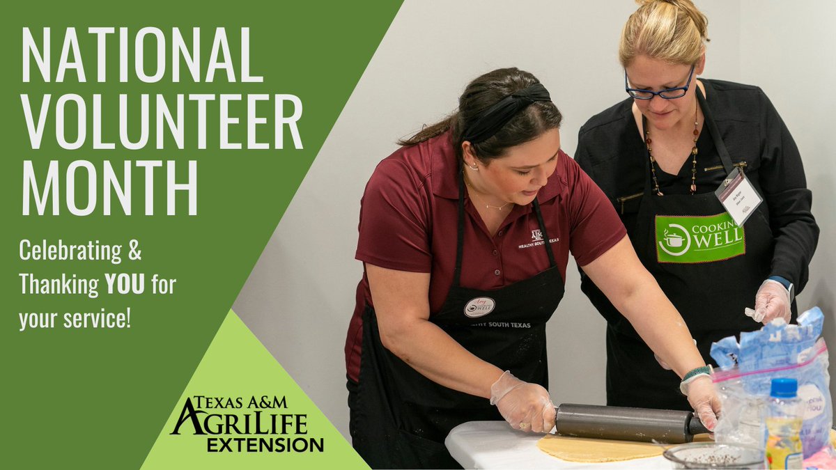 Happy National #Volunteer Month! Thank you to all the wonderful, hardworking volunteers across AgriLife Extension Service, we couldn't do what we do without you! <a href="/TexasMasterNat/">TX Master Naturalist</a> <a href="/Texas4H/">Texas 4-H</a> #TexasMasterGardener #TexasMasterWellness