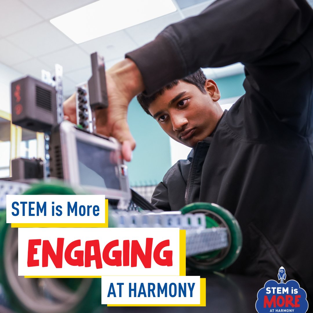 STEM IS MORE ENGAGING AT HARMONY PUBLIC SCHOOLS! Did you know that when students are engaged in their academics it improves their collaboration skills & encourages teamwork? During the month of April we will share the advantages of learning in an engaged environment! #STEMIsMore