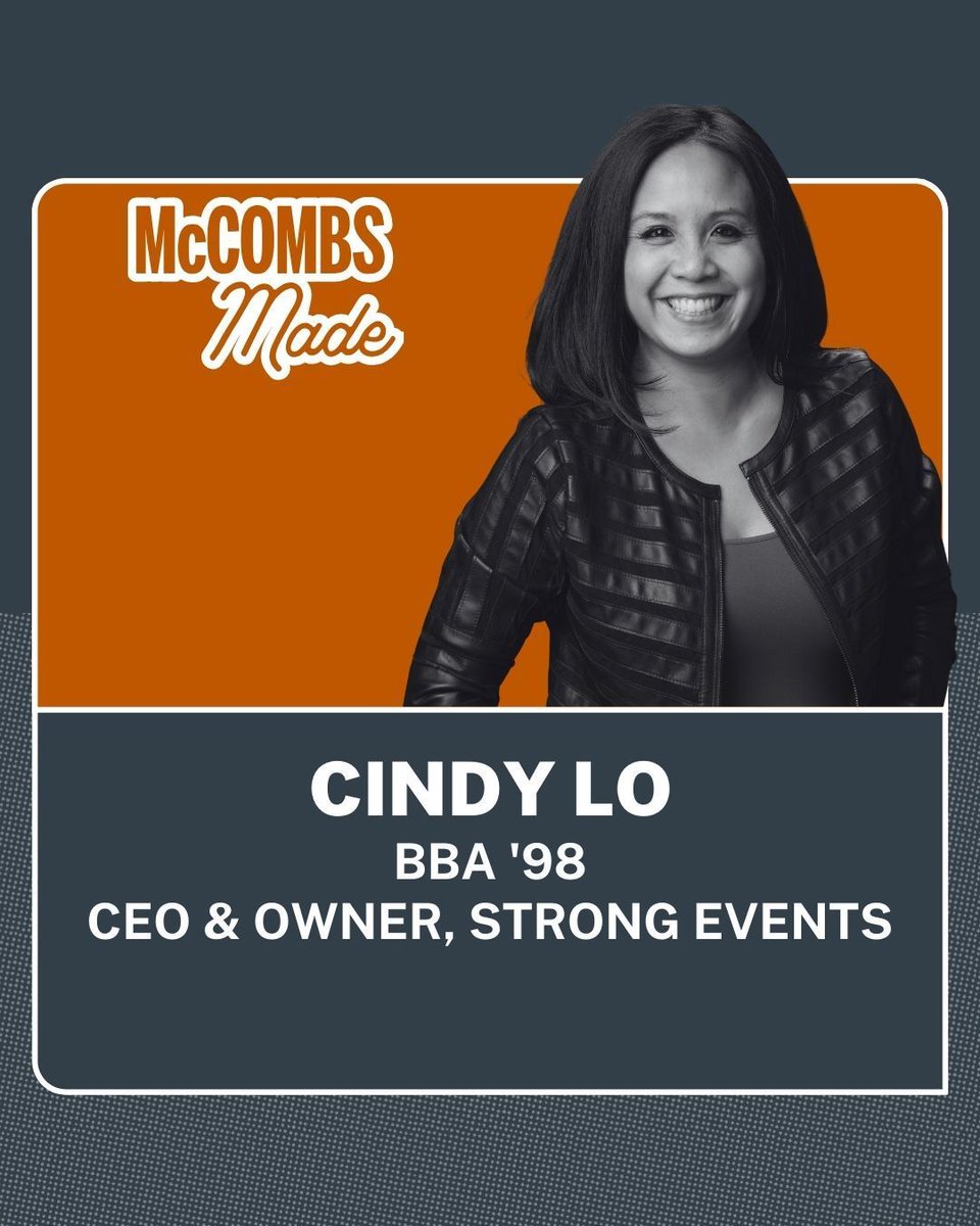 Tune in to a new McCombs Made episode with Cindy Lo (BBA '98), the CEO of Strong Events. Discover Cindy's journey in event management and the values that shaped her career. Listen here: buff.ly/4awhmfy. #McCombsMade #McCombs #UTMcCombs @cindywearsred