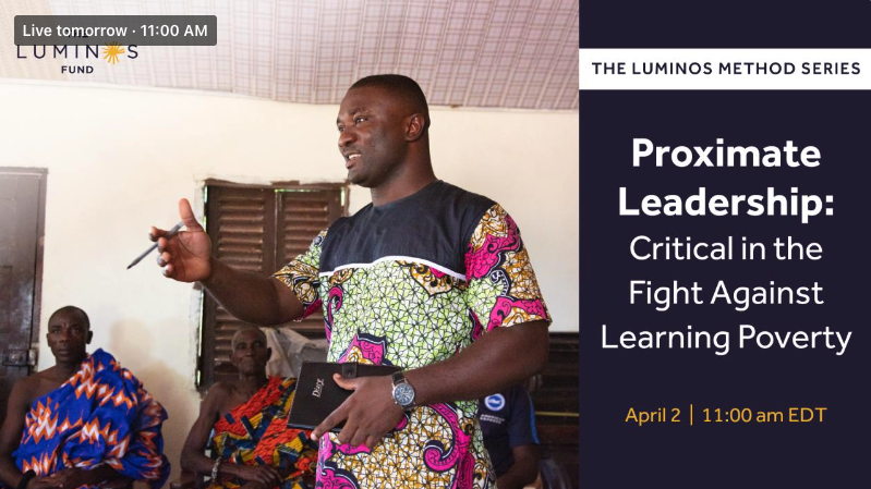 Join @USAID's LeAnna Marr as well as global experts on April 2nd at 11am ET for a discussion by @luminosfund on building effective local partnerships to improve learning outcomes for young students, and strengthening roles of proximate leaders. More: linkedin.com/events/7174093…