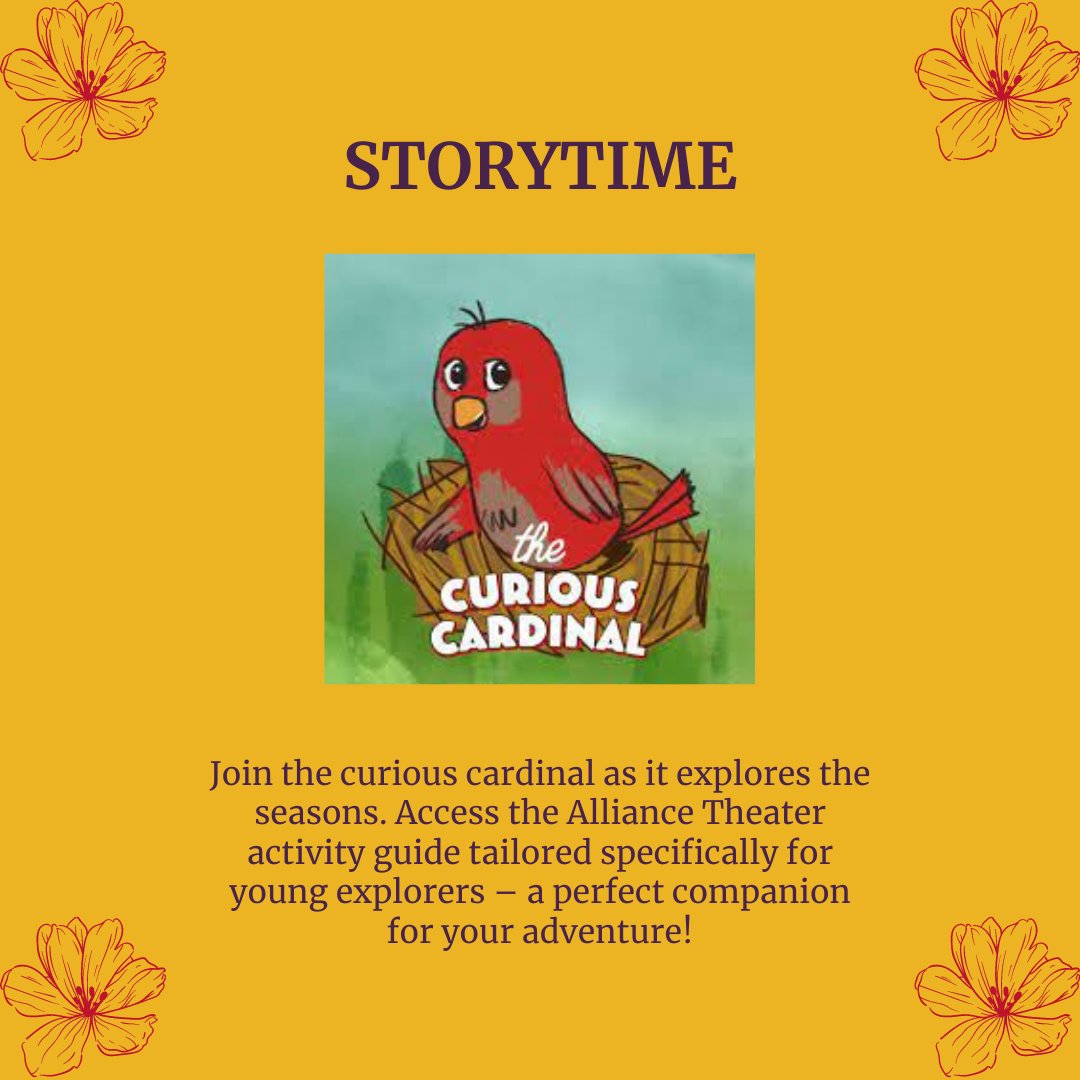 Spring Break Adventures and Activities Day 1: Explore seasons with the curious cardinal! Get the Alliance Theater activity guide designed for young adventurers. It's your perfect companion! To download, visit alliancetheatre.org/sites/default/…. #BCDIAtlanta #ReadToSuceedGA