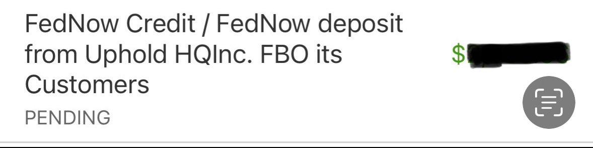 Just sent money from Uphold to my bank using #XRP. The transaction took place almost immediately. But to my surprise look who settled the transaction… before If pictures are worth 1000 words then you know what this means👀👀 👀 #FedNow @digitalassetbuy @DigPerspectives