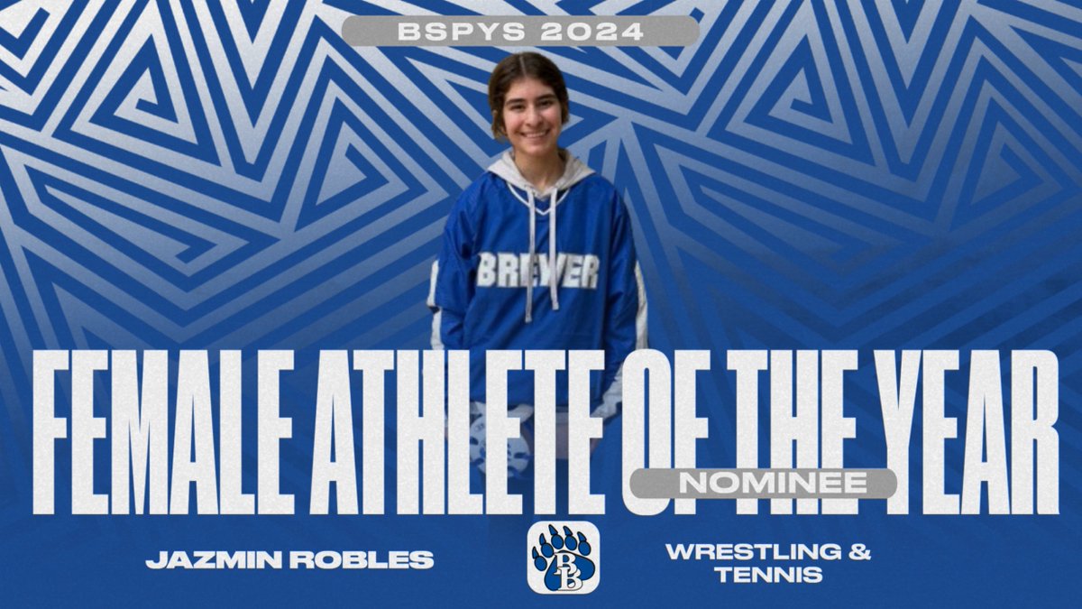 Female Athlete of the Year nomination: 

Jazmin Robles: 
Jazmin is the Varsity Tennis Captain 
Qualified for regionals in wrestling