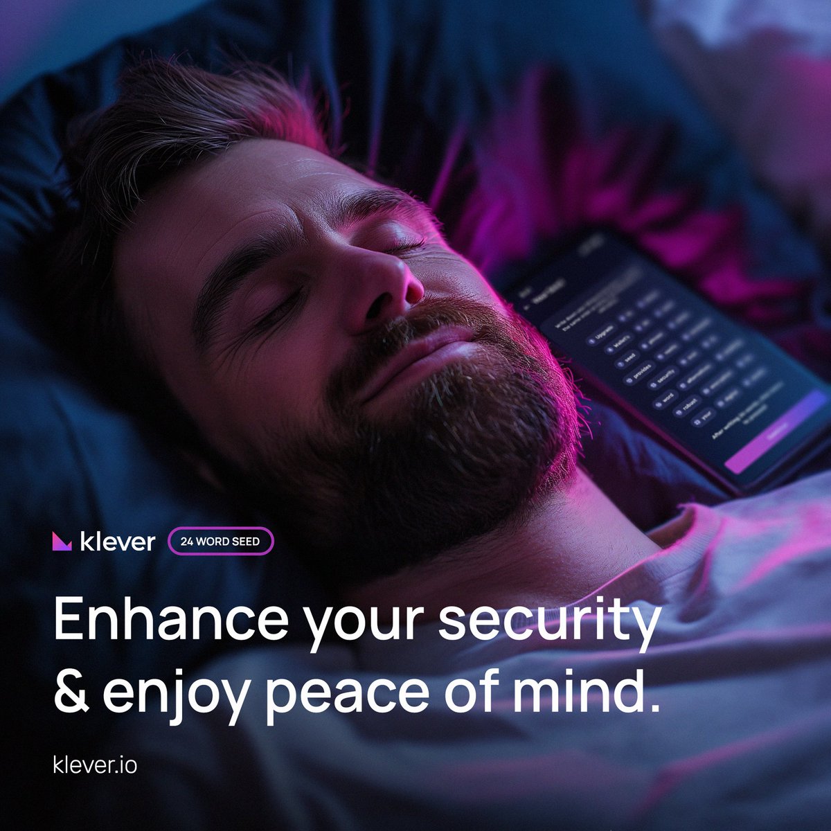 🌙 Dream easy knowing your crypto is secure. With Klever Wallet's 24-word seed, you get the ultimate encryption while you rest. Upgrade to Klever security & sleep as soundly as your investments. 👉 klever.io