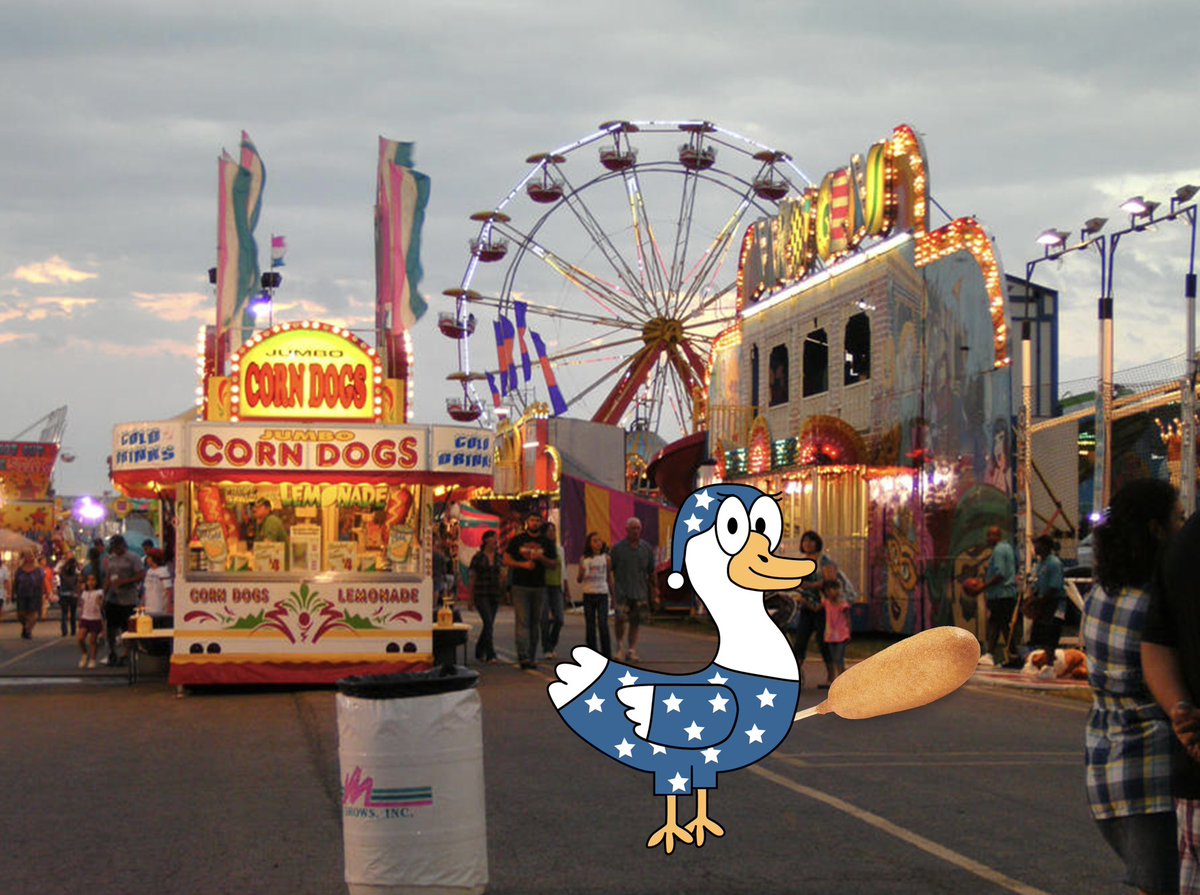 bsu_tonight's tweet image. April Fools! Gertie isn’t out committing any crimes she’s just at the carnival!