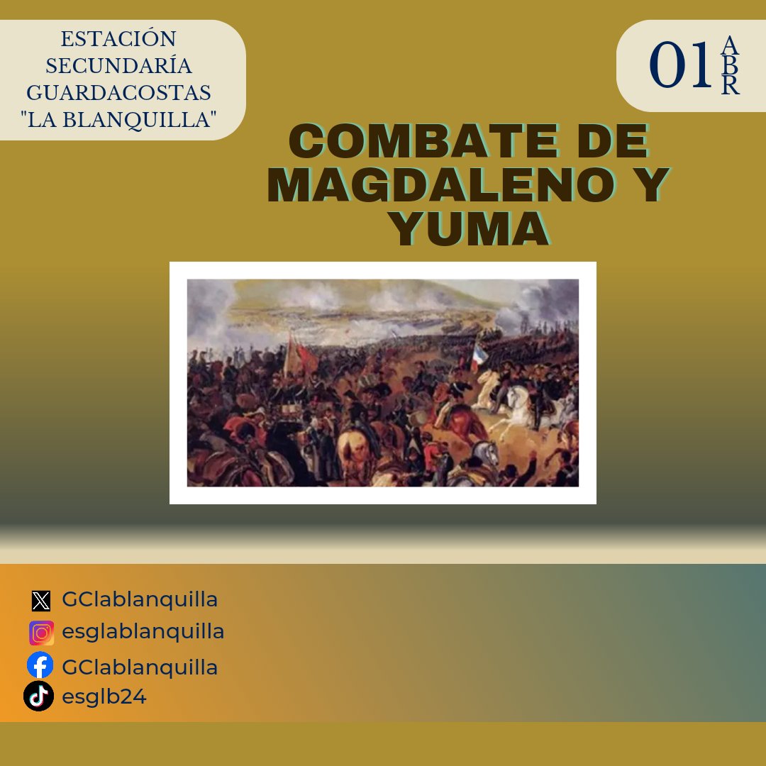 #Hoy🗓️|| Tal día como hoy, se libró el Combate de Magdaleno y Yuma, donde las tropas del Libertador Simón Bolívar vencen al ejército español de José Tomás Boves y liberan al pueblo de Güigüe.