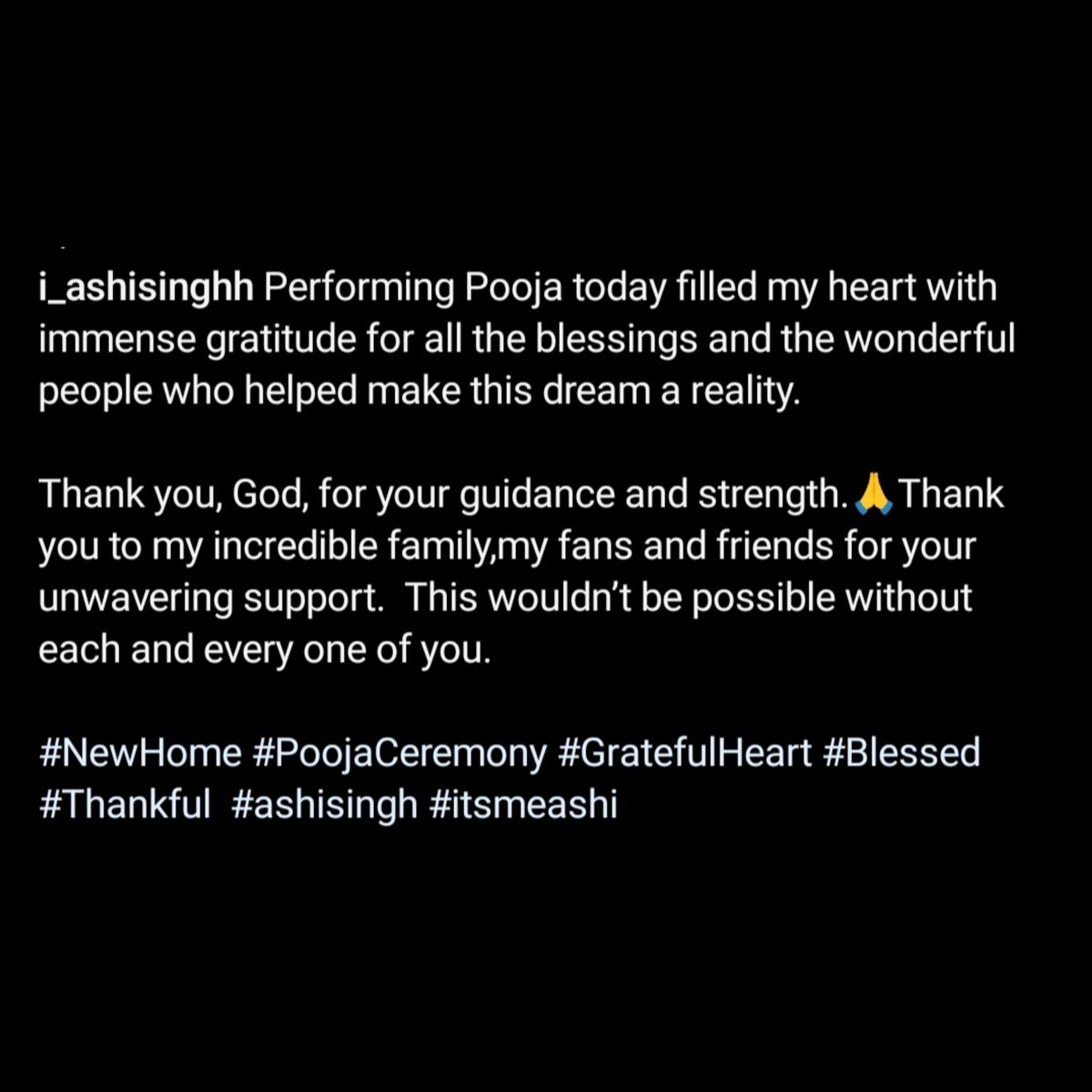 Her achievements feel so personal to me, probably because I've been following her since her very first show and have literally seen her start her acting career from scratch. I am so proud to see where you've reached, @Ashisinghh. Always wishing the best for you! ❤️💫 #AshiSingh
