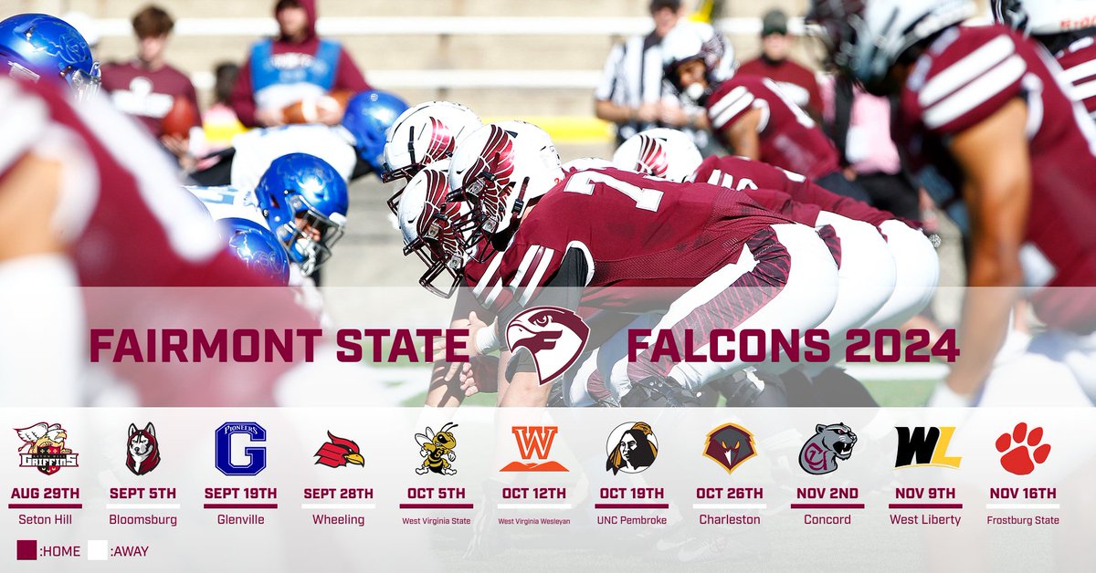 Here is your Falcon Football schedule for the fall of 2024! We are excited to see you at Duvall-Rosier Field! #SOAR24