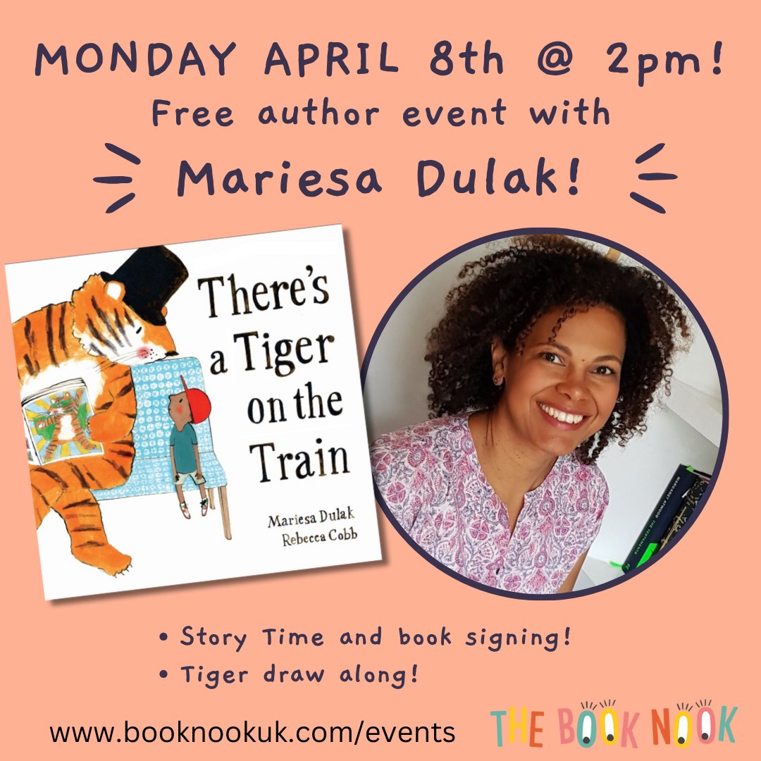 We're going to have so much fun this Easter Holidays! There will be story times, dinosaur crafts, window painting and TWO fabulous free author events! 🧻 Captain Looroll himself #MattCarr & 🐯 #TheresATigerOnTheTrain author @mariesadulak Details👉 booknookuk.com/events/🐣