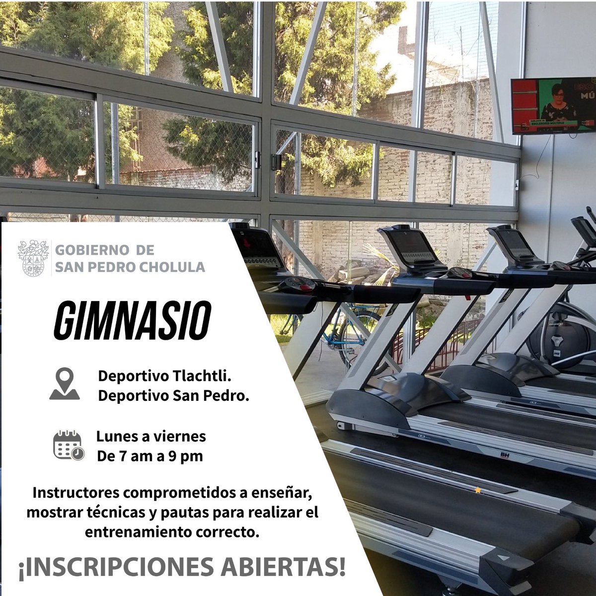#Entérate | El ejercicio ayuda a mejorar el estado físico de las personas, ¡cuida tu salud!

✅En los Deportivos Tlachtli y San Pedro, entrena seguro, tonifica, baja de peso y aumenta masa muscular.

🏋️‍♀️Visítanos, contamos con instructores capacitados.
 ¡Inscripciones abiertas!