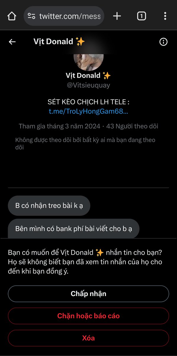 Mấy thành phần này đừng có vô đây tào lao nha,chặn hết nick này tới nick kia, có bao nhiêu nick nữa thì nhào vô hết luôn đi...đang bực