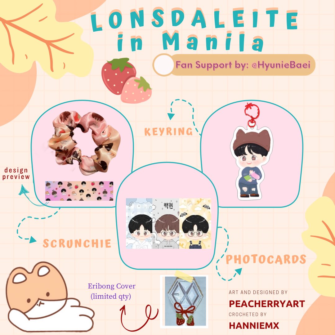 LONSDALEITE IN MANILA ✨ Fan Support by: @HyunieBaei How to Claim: ✧ rt & like ✧ loc & time: tba on d-day Freebies List: ੈ✩ CHIBI PC ੈ✩KEYRING ੈ✩ SCRUNCHIES Art and Designed by: @PeacherryArt ੈ✩ ERIBONG COVER Crocheted by: @hanniemx See you all!!!…