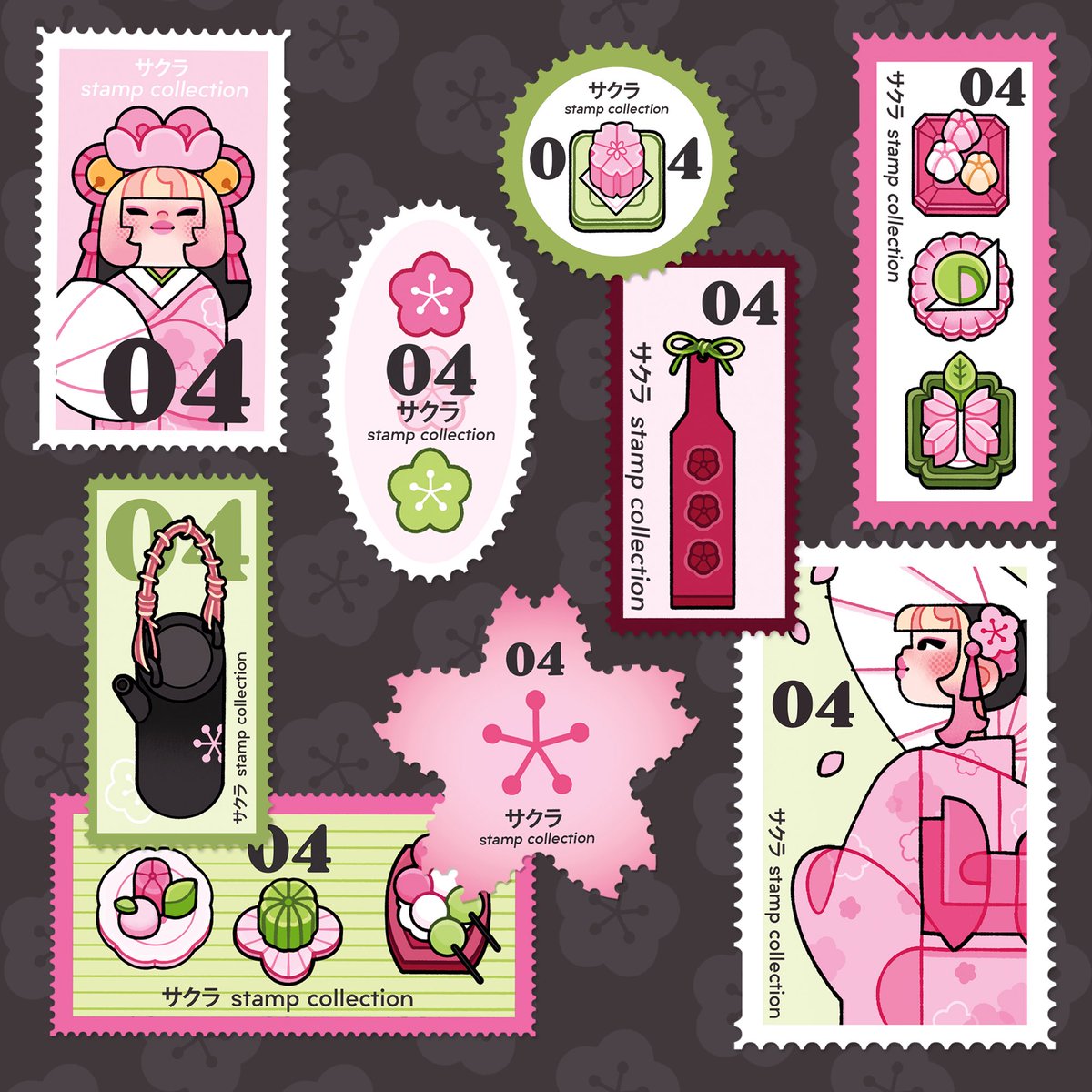 Sakura teahouse stamp collection🌸