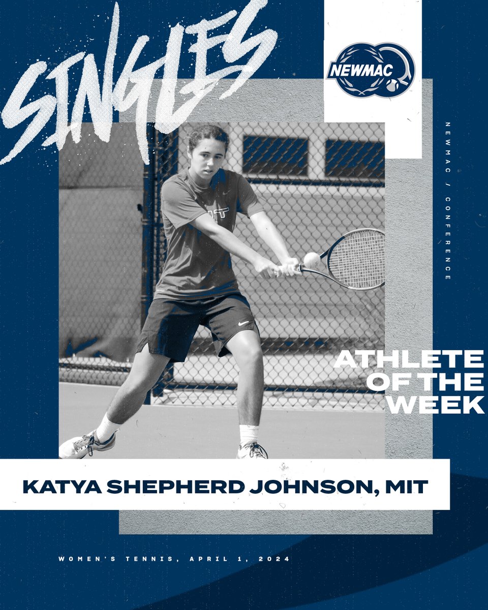 WOMEN'S TENNIS 🎾 SINGLES ATHLETE OF THE WEEK @MITAthletics Katya Shepherd Johnson went 2-0 at No. 1 singles. She beat Emily Zhang from #27 CalTech, then battled No. 2 ranked Lindsay Eisenman for a 6-1, 4-6, 7-6 (6) win. 🔗 ow.ly/EVSV50R5IWv #GoNEWMAC // #WhyD3