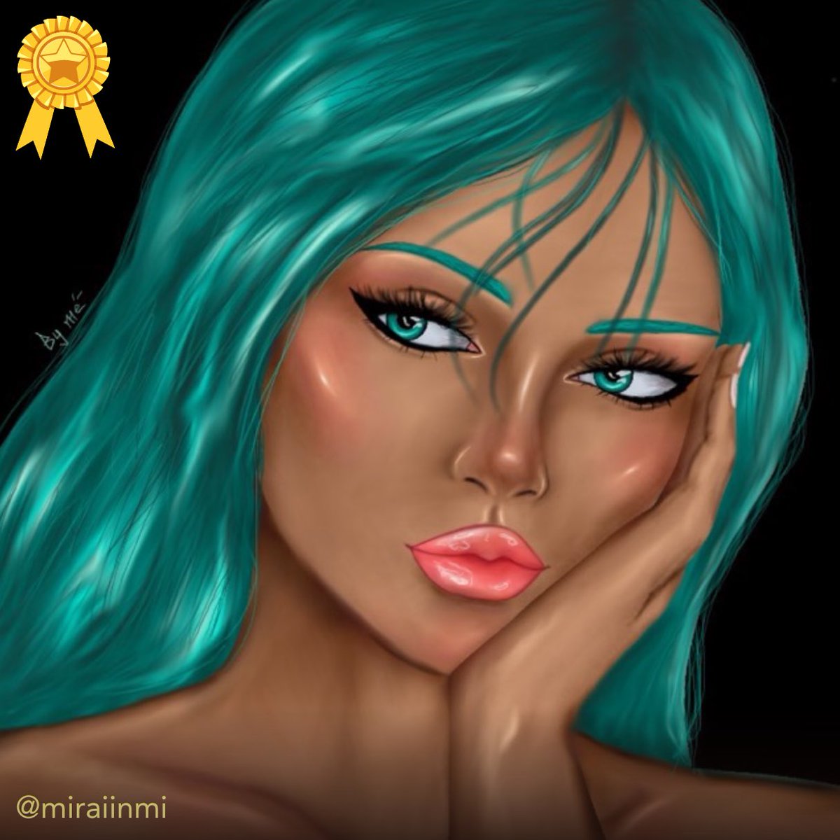 Thanks to all of you who participated in our special #TurquoiseHair challenge. ❤️ Coloring masterpiece ❤️ by the talented @ miraiinmi (user inside app) is our Notable Pick Of The Day. #coloring #coloringbook #digitalart #drawing #drawingart #hair #haircolor