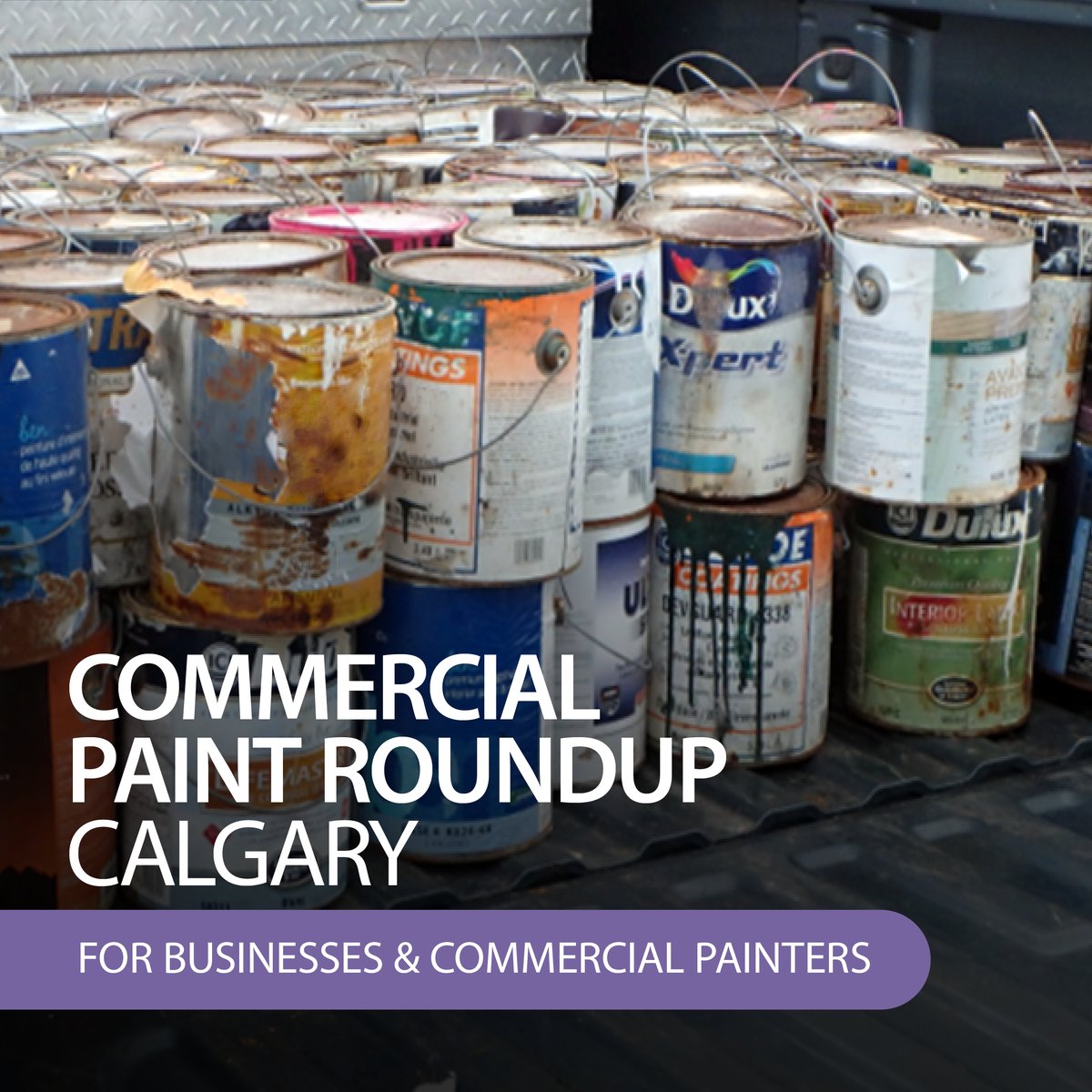 Attention #Calgary #CommercialPainters and #Businesses! We've got two upcoming Commercial Paint Roundups coming up this month so don't miss your chance to get rid of that old paint, spray paint, and empty paint cans. Learn more at bit.ly/3P9h2ew #Paint #YYC