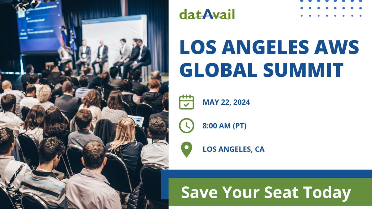 Join Datavail, an AWS Advanced Tier Services Partner, at the Los Angeles AWS Global Summit on May 22nd. We'll be there to discuss your cloud needs and help you unlock its full potential. bit.ly/3J2cUtk #aws #awssummit #genai #awspartner #cloudcomputing #database