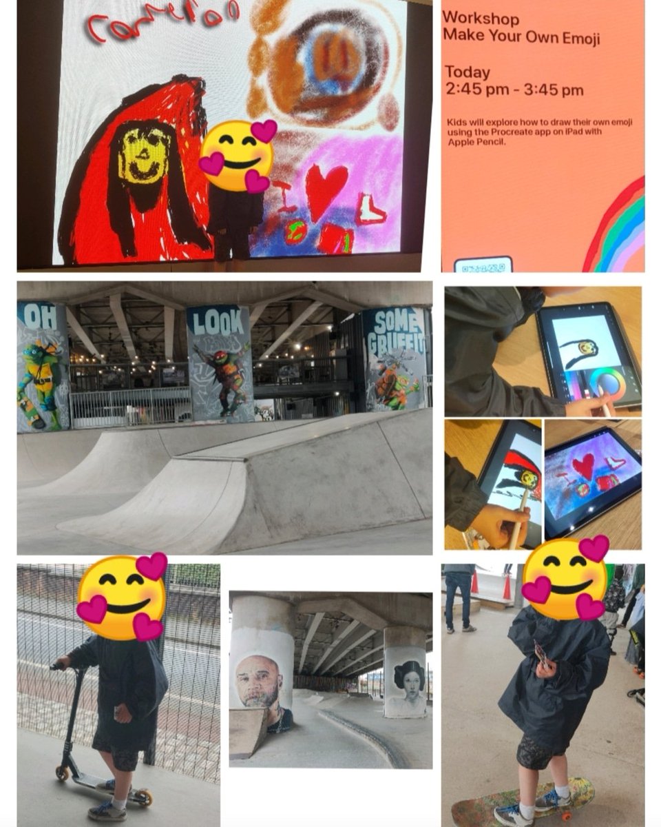 Day1 of #HolidayClubs + #workshops 💖Fun day4little legs; hes overjoyed2c familiar faces+ 'bestest skating teachers ever' at @projektsmcr + #ThankYou 2 @Apple @AppleSupport
staff holding workshop+having the patience with him and putting little legs work on the 'big screen' 💖