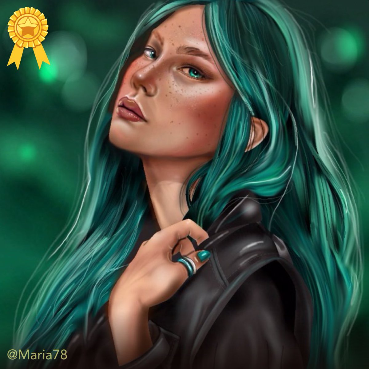 Thanks to all of you who participated in our special #TurquoiseHair challenge. ❤️ Coloring masterpiece ❤️ by the talented @ Maria78 (user inside app) is our Notable Pick Of The Day. #coloring #coloringbook #digitalart #drawing #drawingart #hair #haircolor