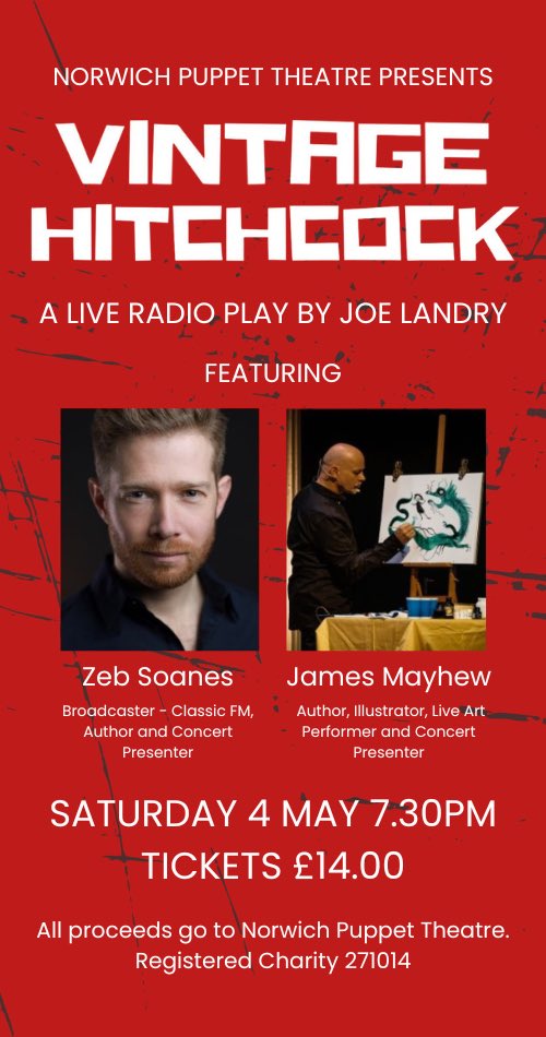 Paying respects to the master of suspense, Alfred Hitchcock at London’s Gainsborough Studios, where he started his career — and studying my script for VINTAGE HITCHCOCK which I’ll be performing to raise funds for @norwich_puppet on Sat 4th May. TICKETS 👉🏻 puppettheatre.co.uk/event/vintage-…
