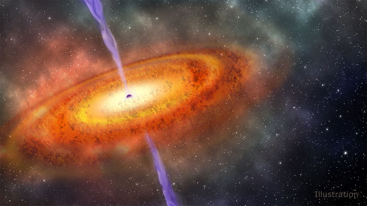 AAS_Office's tweet photo. The quasar J1342+0928 is 40 trillion times brighter than the Sun & contains a black hole 800 million times more massive than the Sun. At 13.1 billion light-years from Earth, it's one of the most distant known quasars to-date. #GAM2024 #RandomAstroFact https://t.co/j8OkEnTFvX