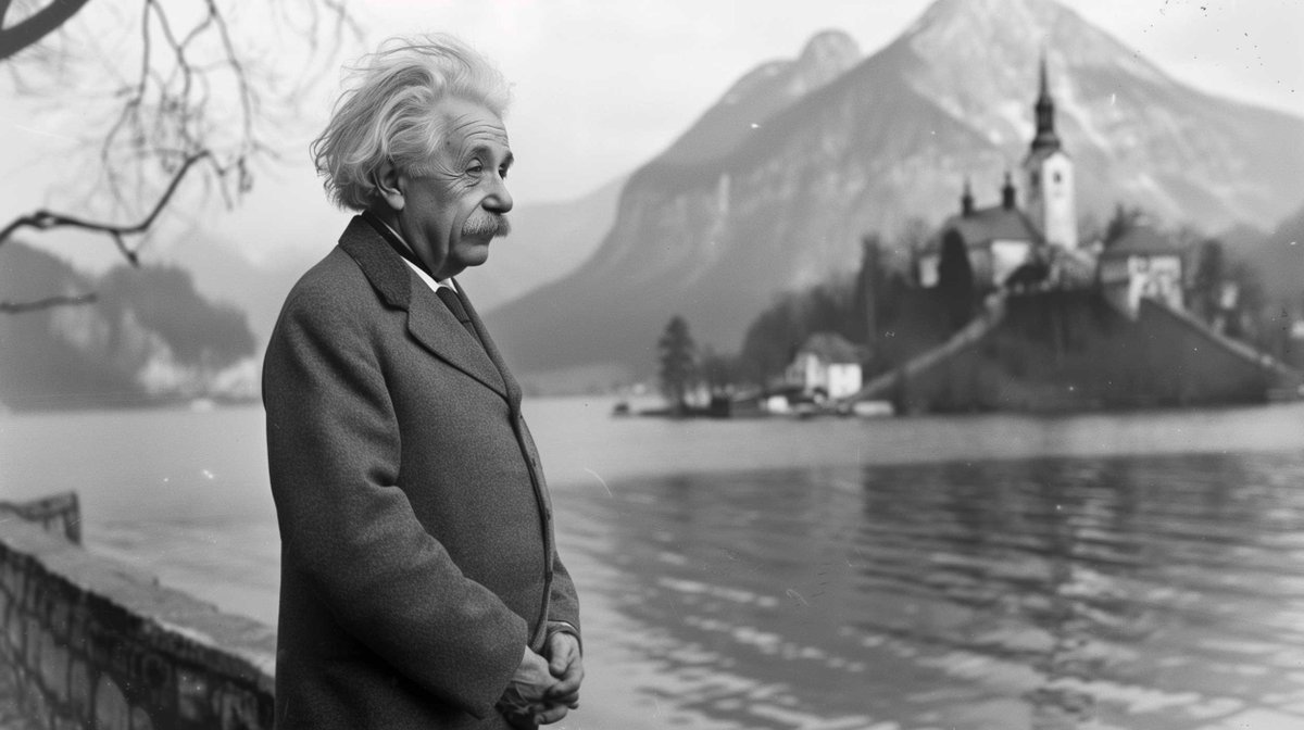 Manj znana Einsteinova slika, ko je obiskal Bled. :)