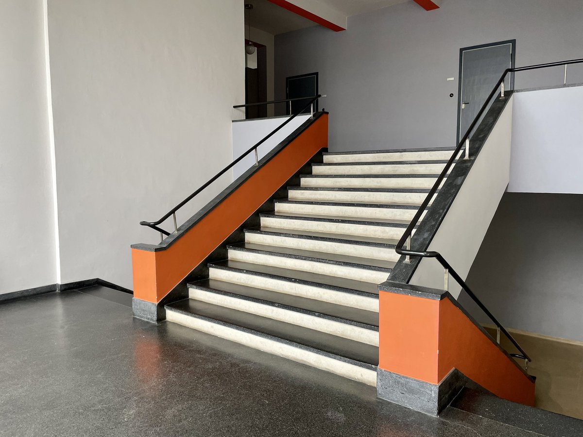 Gropius staircases at the Dessau Bauhaus.