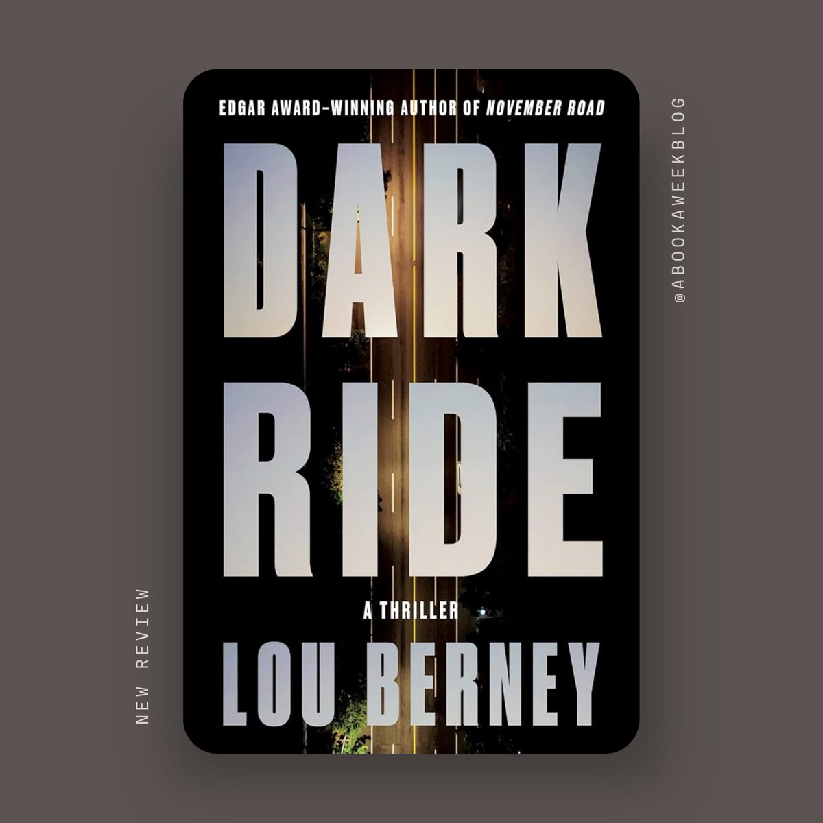 DARK RIDE by @Lou_Berney is a gripping tale of justice, redemption, and gritty realism. Berney's masterful storytelling brings to life a flawed hero navigating a world of dark themes and unexpected turns. REVIEW: e135-abookaweek.blogspot.com/2024/04/dark-r… @WmMorrowBooks