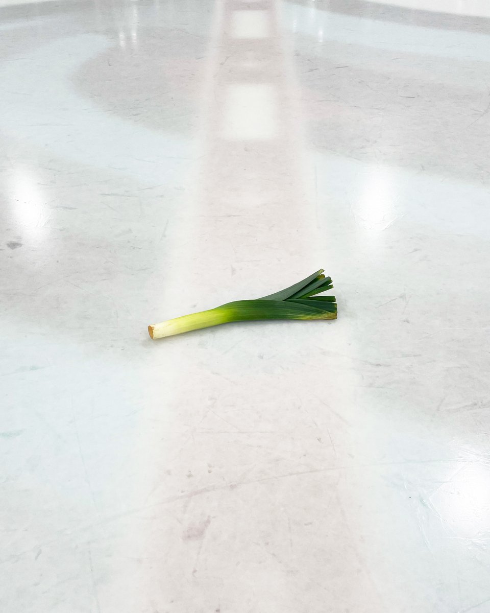 Photo of an ice rink with a leek at the center.