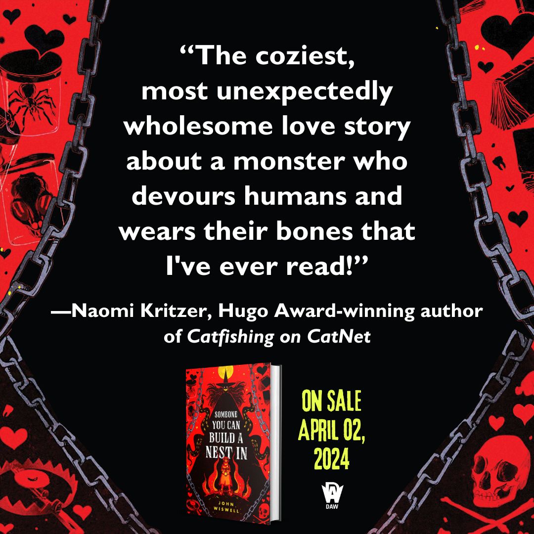 My first-ever book drops TOMORROW! So I'm kicking off today with praise from one of my favorite authors: Naomi Kritzer! I adored ChesireCat, so her enjoying my own non-human creation just makes me giddy.