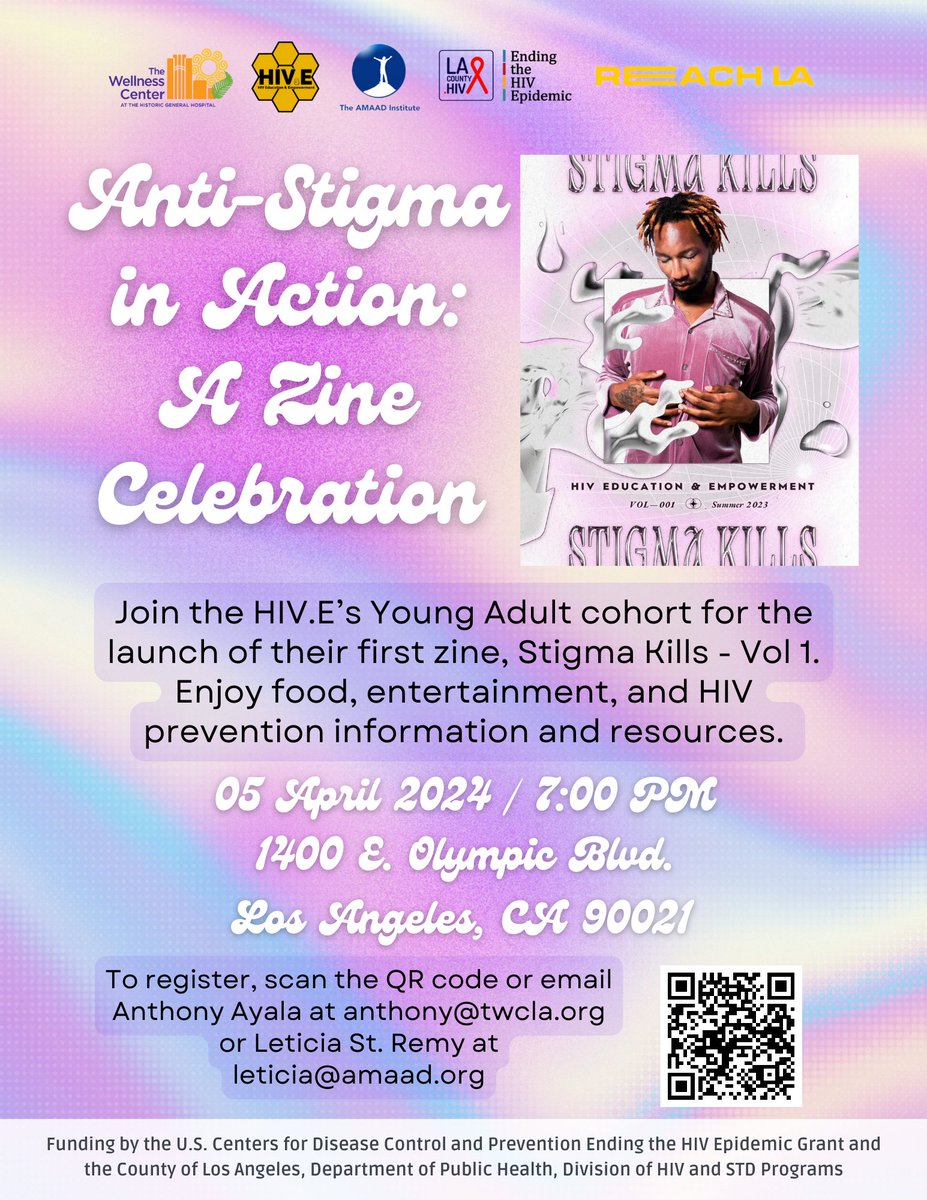 Join @thehiv.ela next month for the Young Adult cohort's Anti-Stigma in Action: A Zine Celebration! 
A celebration for the launch of the HIV.E's Young Adult cohort's first Zine! ✨

To register: 
hiveevents.ticketleap.com/ya-zine-celebr…