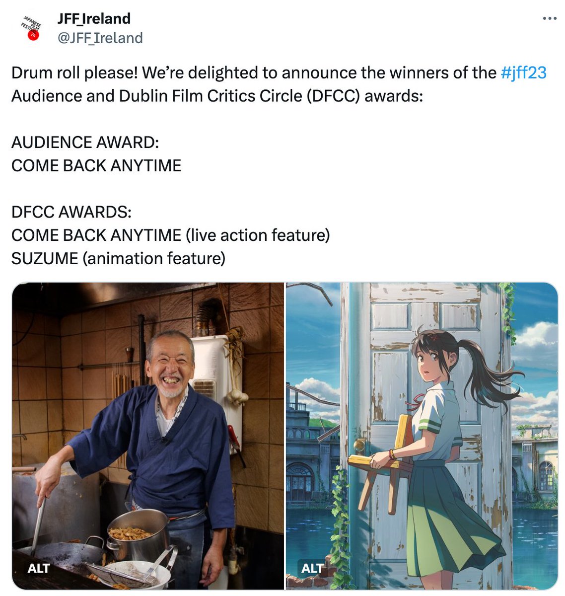 ComeBackDoc's tweet photo. #代官山シアターギルド で4月7日〜再上映の🍜映画「またいらっしゃい Come Back Anytime」/海外31の映画祭に出品され5つも賞を受賞してるんです🏆この機会にぜひ劇場の大きなスクリーン&上質なサウンドでご覧ください😊前売チケット好評発売中です→https://t.co/55vyAunDad
#JFF23 #SIFF #JAPANNUAL https://t.co/8QOEZjr7U4