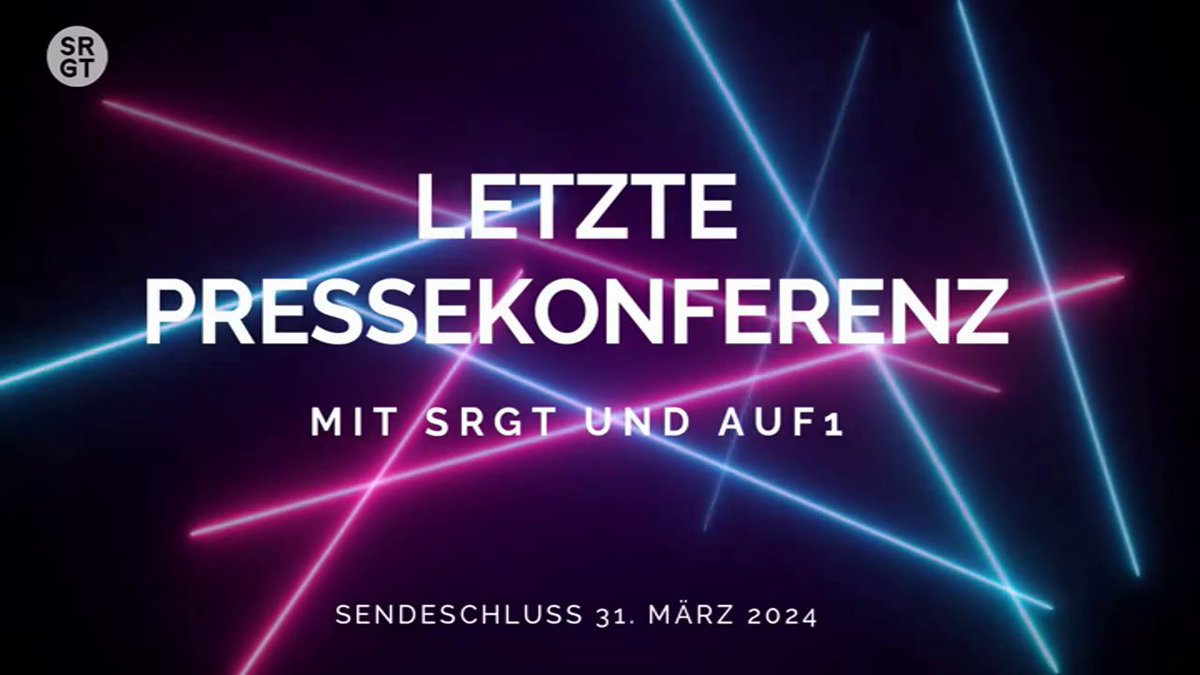 🔴Letzte Pressekonferenz mit SRGT und AUF1 - Sendeschluss 31. März 2024
👉Horror-Strafe: Systemangriff mit Zuschauerhilfe abgewehrt!
👉Video auf YouTube verfügbar: youtu.be/MXNO-6Cgybw
---
⬇️ Folgt uns gern. 🤝 ⬇️
👉Kanäle: linktr.ee/SRGT
---
#SRGT #TV #AUF1 #Danke ❤️