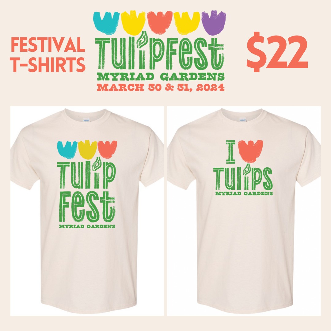 🌷🌷Great news! We have leftover Tulip Festival t-shirts! We have both designs available from sizes small to 3x. $22 each. You can purchase in the south lobby of the Crystal Bridge or in our Gift Shop. Thanks for the great feedback on them. We're very proud. The logo was done by…