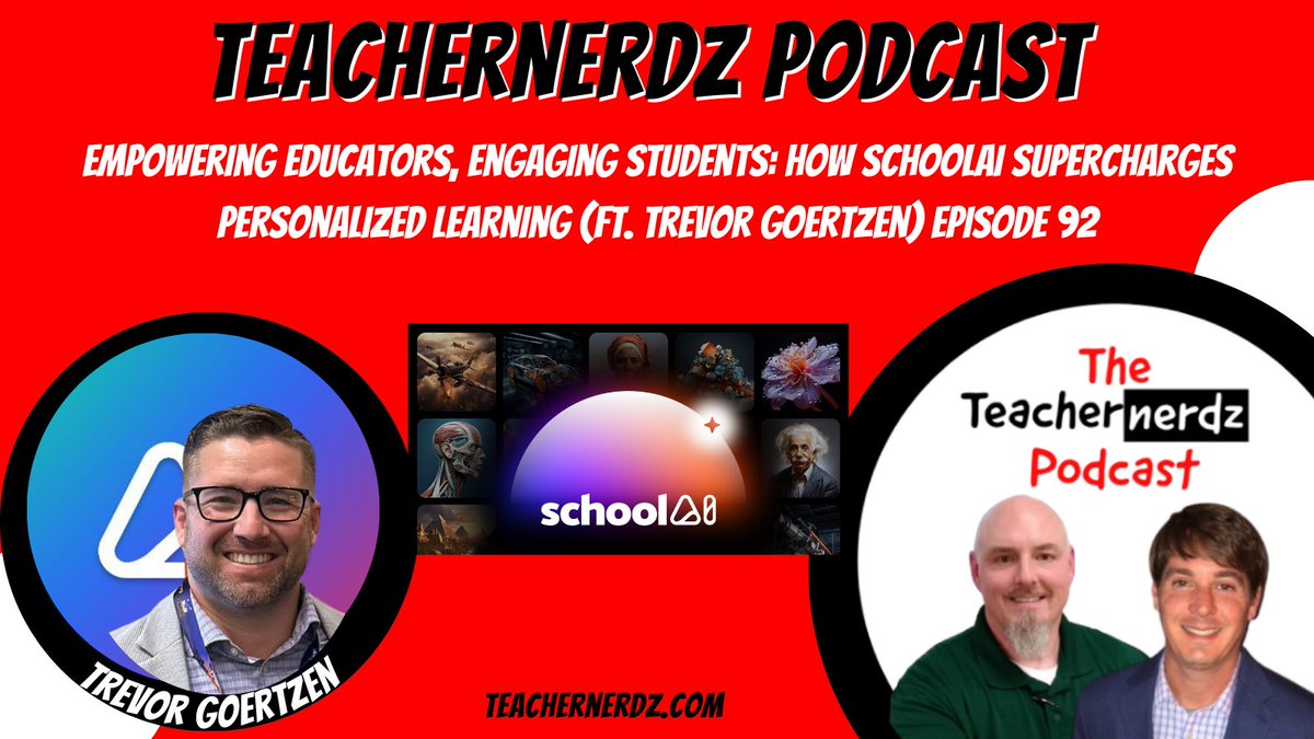New Episode Alert! 🚨 Learn about @GetSchoolAI with Trevor Goertzen @Goertzen_edu. Learn about the student-facing chatbots you can create called 'Spaces'...AMAZING! #Education #Teaching #EdTech #AIinEdu #EduPodcasts #Teachers #SchoolAI open.spotify.com/episode/7nHKqX…