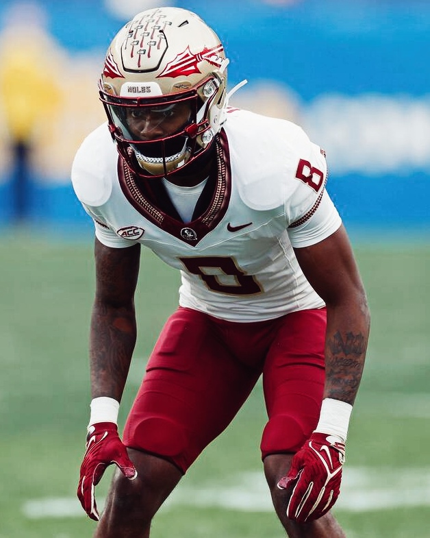 Florida State CB Renardo Green in man coverage last season: 🏹 90.0 Coverage Grade 🏹 15 Catches Allowed (32 Targets) 🏹 1 INT | 8 PBUs 🏹 56.3 Passer Rating Allowed