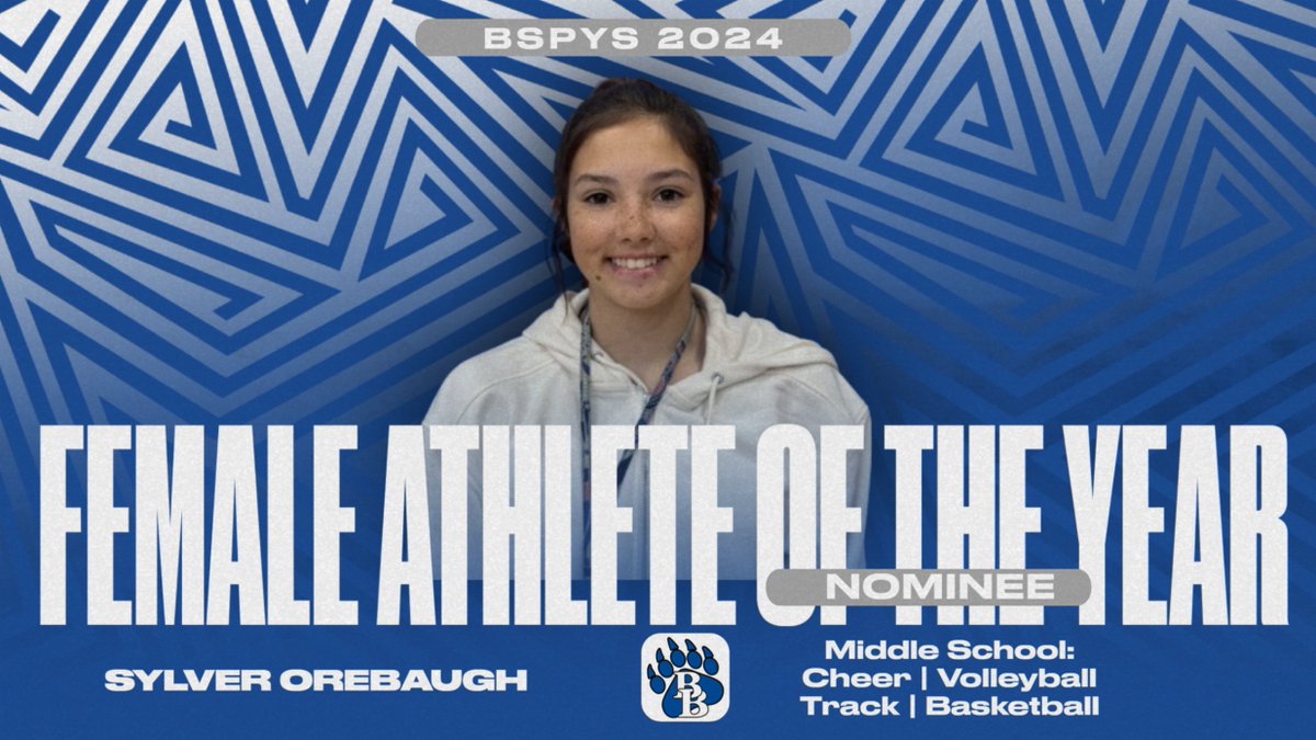 BSPY's Nominee for Female Athlete of the year (MS):

Sylver has been a 2 year Cheerleader, She was also a A team Volleyball and basketball player. She is also a long jump and triple jump medalist.